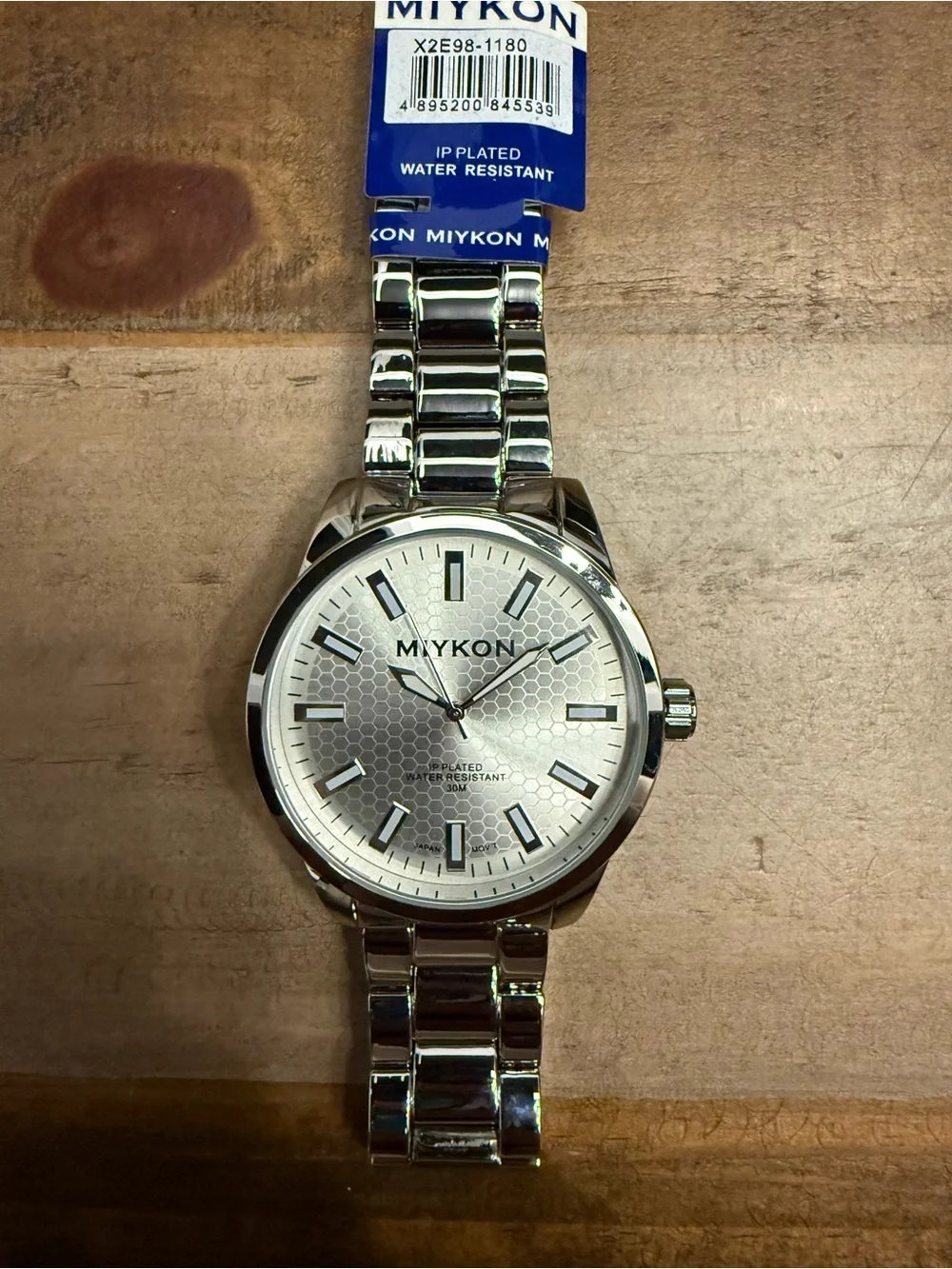 Miykon Men's Silver Stainless Steel Quartz Watch - Water-Resistant, Analog Dial